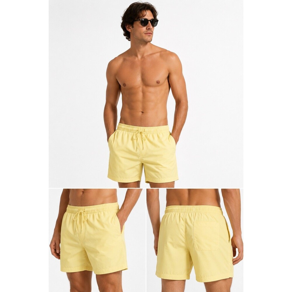 Original Use XXL Yellow Swim Trunks Men's 44" Waist Drawstring Lined Shorts